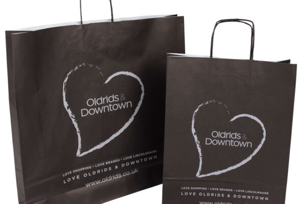 Twisted paper handle bags