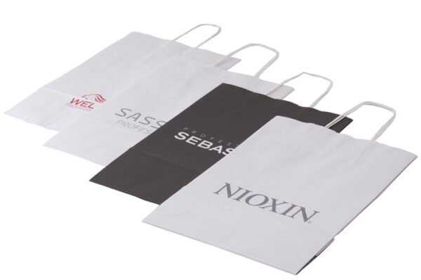 Twisted paper handle bags
